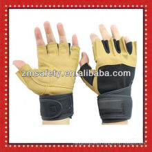 Fingerless suede pig leather fitness gloves